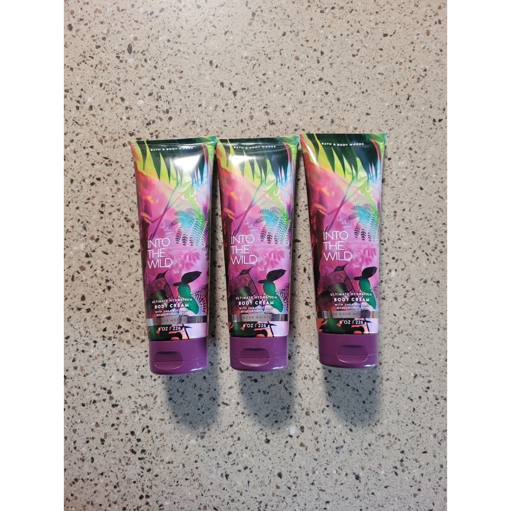 3 Bath & Body Works Into The Wild Ultimate Hydration Body Cream 8oz Each